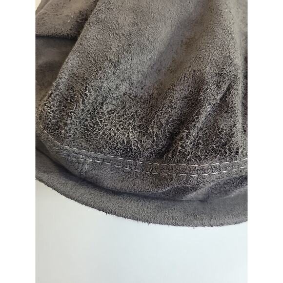 Pen West Gray Suede Made in USA Flat Driving Cabbie Newsboy Hat Men's Size Large - Picture 4 of 8